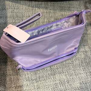 Fancii Macy 2-in-1 Lavender Makeup Bag with Brush Compartment